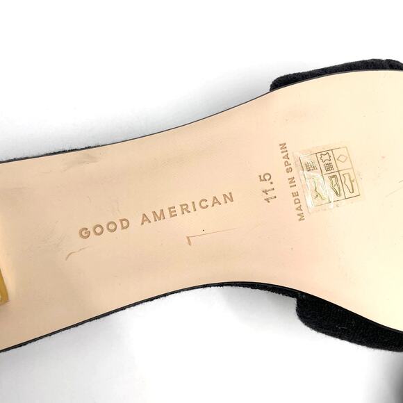 NEW Good American Womens 11.5 Black Terry Kickstand Slides‎ Square Toe GA353T-X - Picture 8 of 10